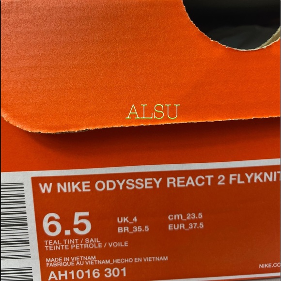 🌿Sale🌿 Nike Odyssey React 2 Flyknit Women’s Sneakers Size AH1016 301 - Picture 7 of 7